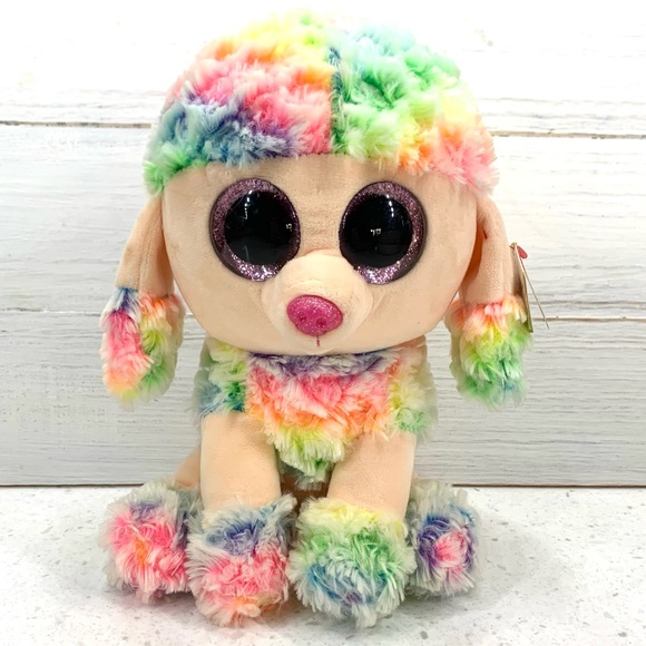 Ty Beanie Boos Rainbow the colorful Poodle - Picture 1 of 12